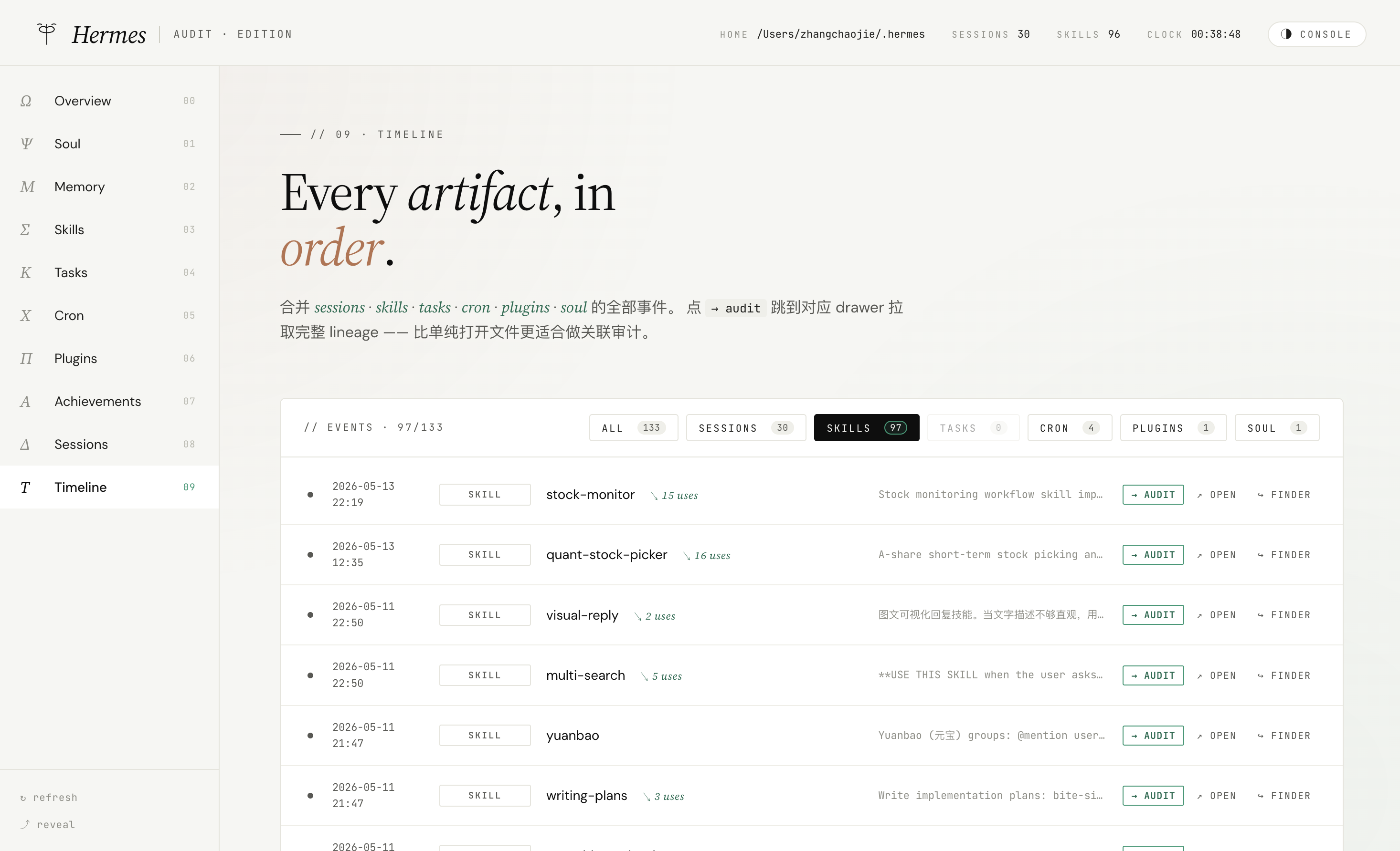 Timeline Audit Entry